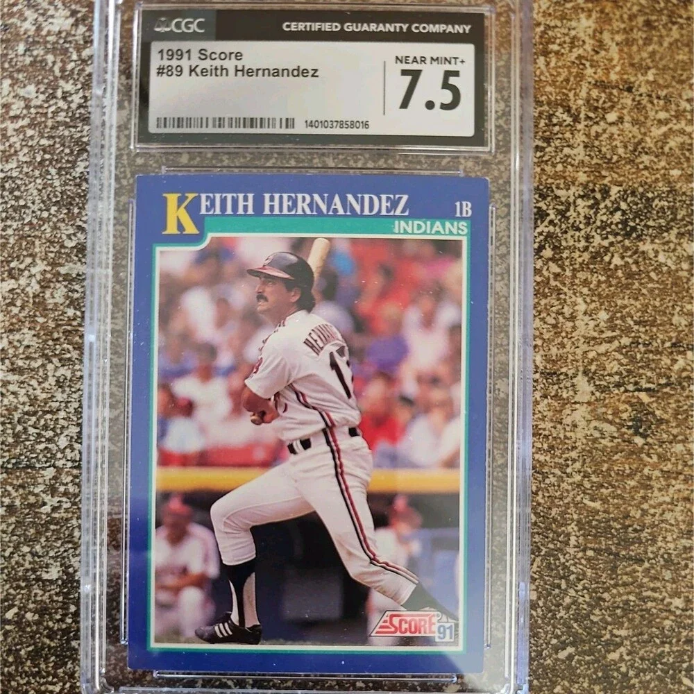 1991 Score Keith Hernandez #89 Indians CGC 7.5 NM+ Graded